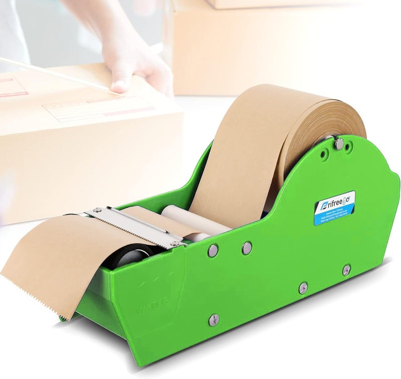 Frifreego Water-Activated Tape Dispenser, Manual Kraft Gum Tape Dispenser, Width Adjustable 1.18-3.15", Light Weight & Portable Packing Tape Dispenser Set, Green - Image 1
